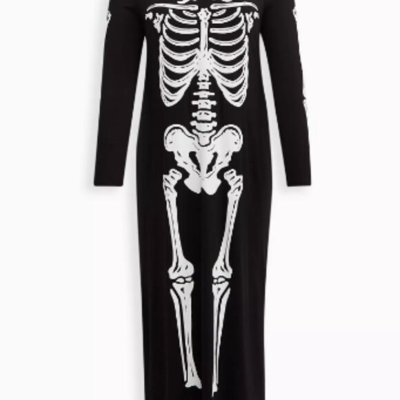 Torrid | Jersey Knit Cold Shoulder Skeleton Dress | Size 4 - Picture 2 of 9